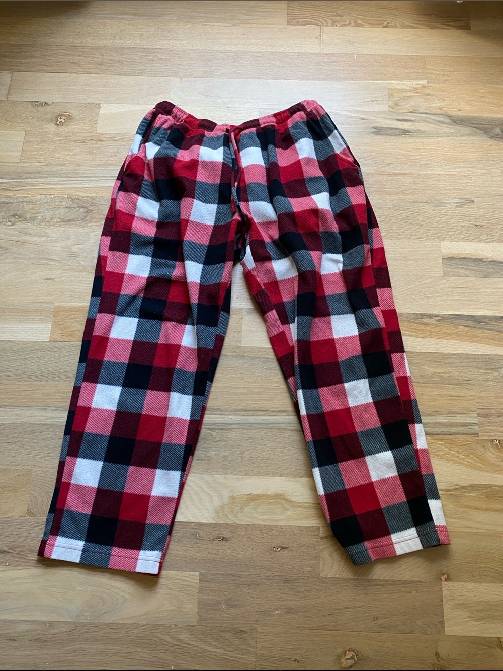 Club Room Red Black White Plaid Fleece PJ Pants